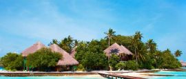 Beach huts in the Maldives